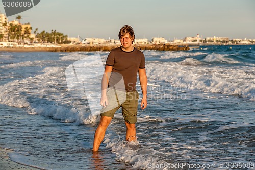 Image of The young guy on Croissette Beach in Cannes 