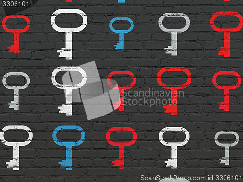 Image of Privacy concept: Key icons on wall background