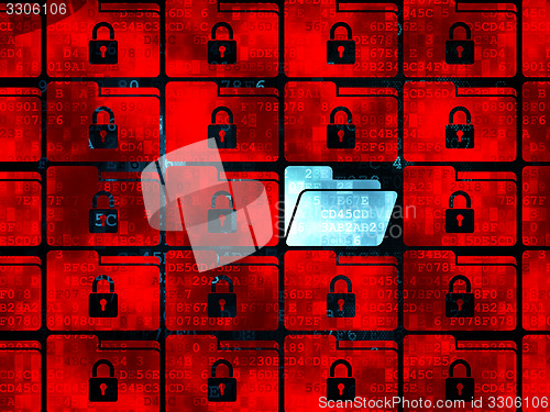 Image of Protection concept: folder icon on Digital background