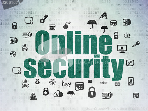 Image of Protection concept: Online Security on Digital Paper background