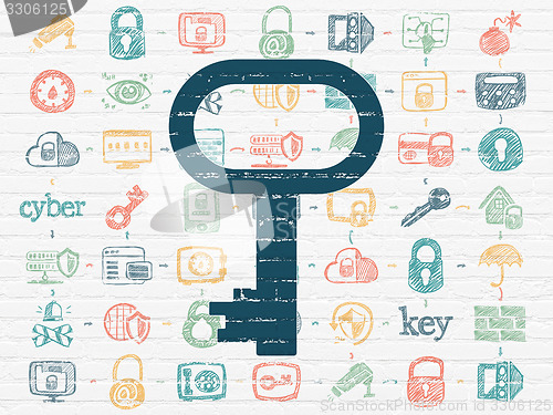 Image of Privacy concept: Key on wall background