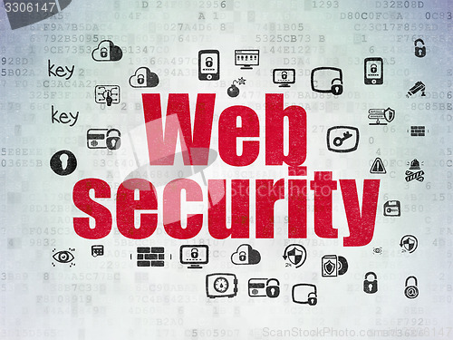 Image of Security concept: Web Security on Digital Paper background