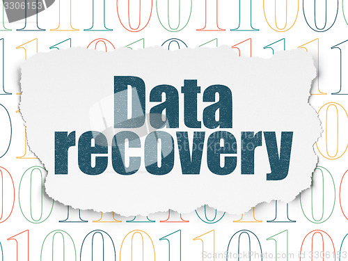 Image of Information concept: Data Recovery on Torn Paper background