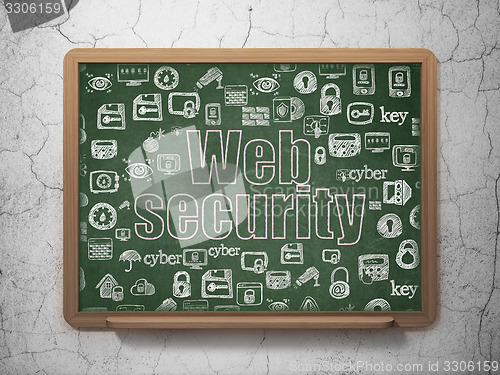 Image of Privacy concept: Web Security on School Board background