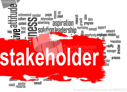 Image of Stakeholder word cloud with red banner