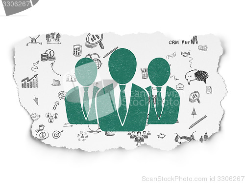 Image of Business concept: Business People on Torn Paper background