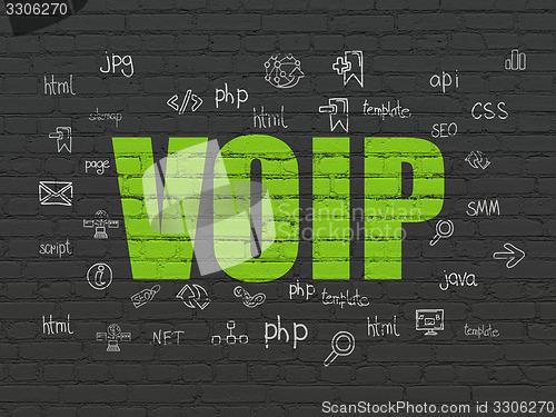 Image of Web design concept: VOIP on wall background