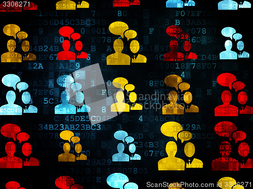 Image of Finance concept: Meeting icons on Digital background
