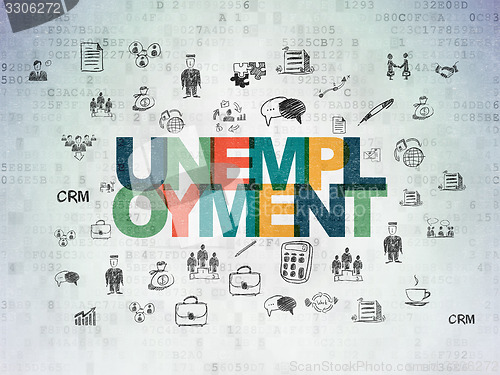 Image of Finance concept: Unemployment on Digital Paper background