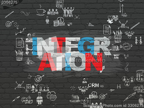 Image of Business concept: Integration on wall background