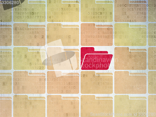 Image of Business concept: folder icon on Digital Paper background