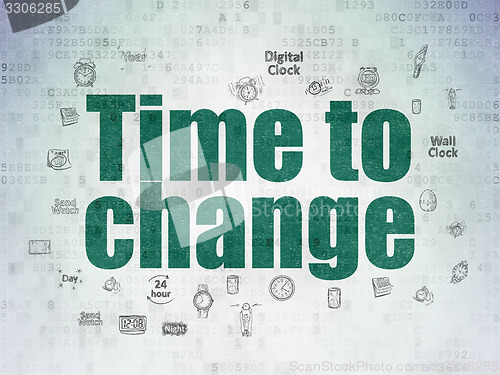 Image of Time concept: Time to Change on Digital Paper background