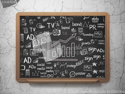 Image of Marketing concept: Growth Graph on School Board background