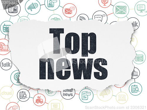 Image of News concept: Top News on Torn Paper background