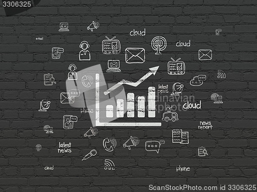 Image of News concept: Growth Graph on wall background