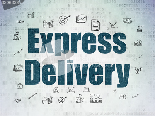 Image of Finance concept: Express Delivery on Digital Paper background