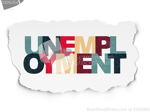 Image of Finance concept: Unemployment on Torn Paper background