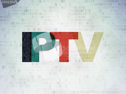Image of Web development concept: IPTV on Digital Paper background