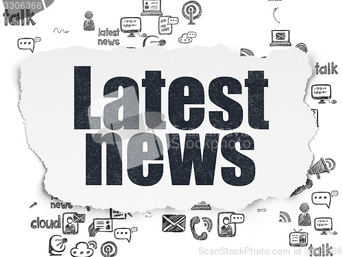 Image of News concept: Latest News on Torn Paper background