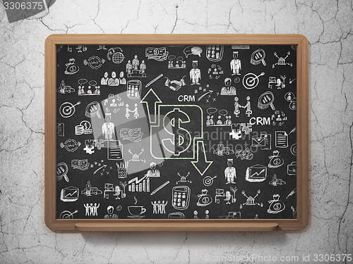 Image of Business concept: Finance on School Board background