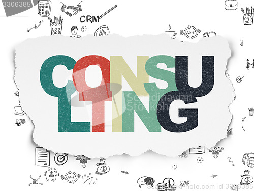 Image of Business concept: Consulting on Torn Paper background