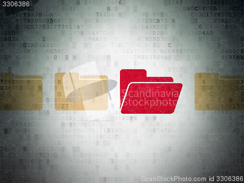 Image of Business concept: folder icon on Digital Paper background