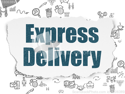 Image of Business concept: Express Delivery on Torn Paper background