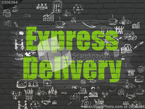 Image of Business concept: Express Delivery on wall background