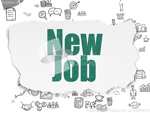 Image of Business concept: New Job on Torn Paper background