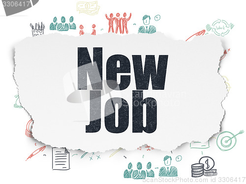 Image of Business concept: New Job on Torn Paper background