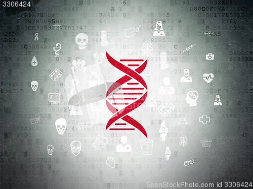 Image of Healthcare concept: DNA on Digital Paper background