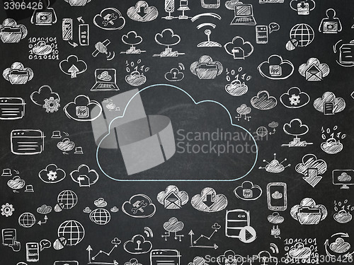 Image of Cloud technology concept: Cloud on School Board background