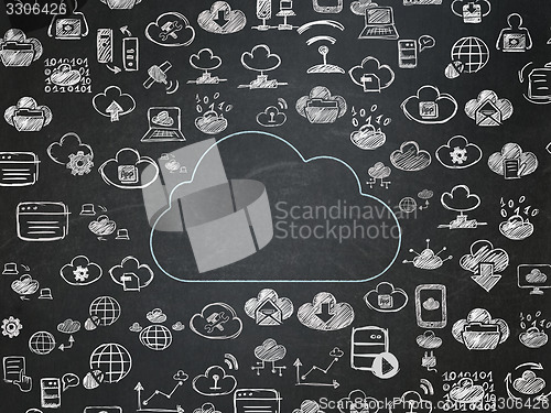 Image of Cloud technology concept: Cloud on School Board background