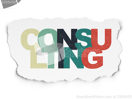 Image of Finance concept: Consulting on Torn Paper background