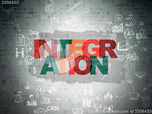 Image of Finance concept: Integration on Digital Paper background