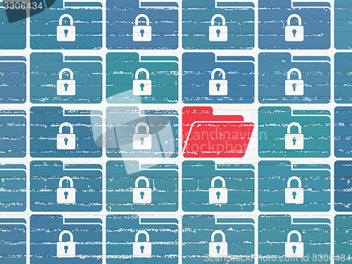 Image of Finance concept: folder icon on wall background