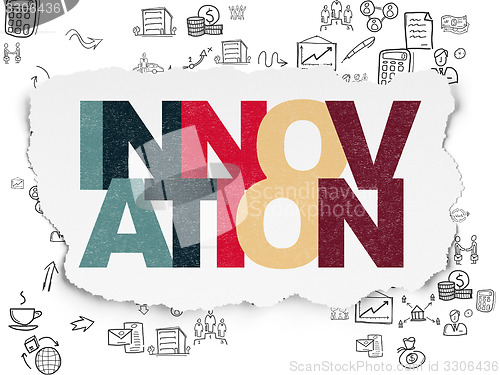 Image of Finance concept: Innovation on Torn Paper background