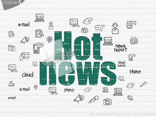 Image of News concept: Hot News on wall background
