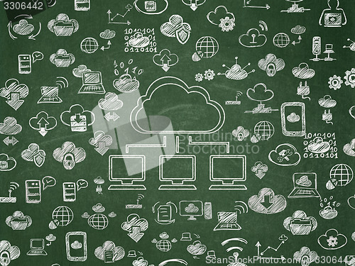 Image of Cloud computing concept: Cloud Network on School Board background