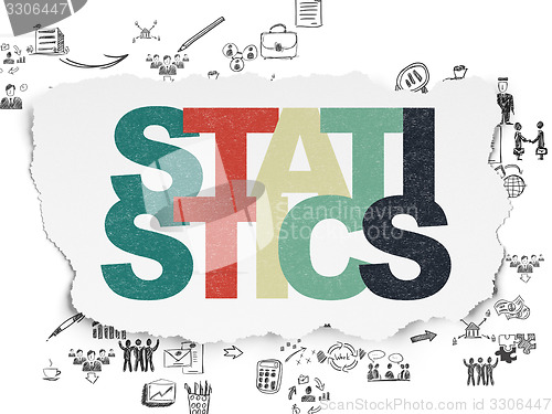 Image of Business concept: Statistics on Torn Paper background