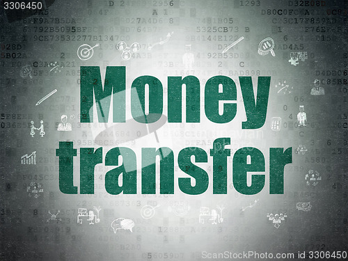 Image of Finance concept: Money Transfer on Digital Paper background