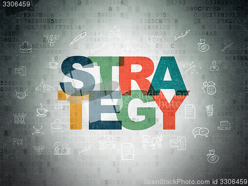 Image of Business concept: Strategy on Digital Paper background