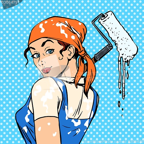 Image of Girl painter profession paint job designer