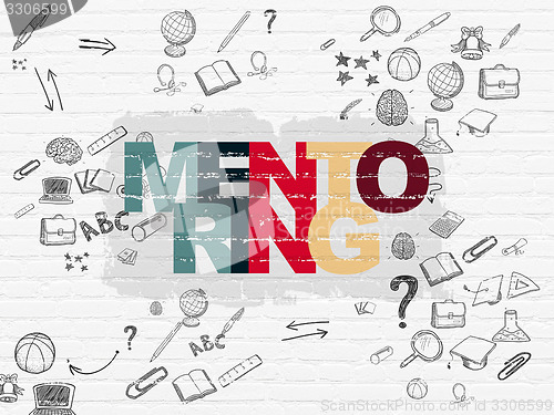 Image of Learning concept: Mentoring on wall background