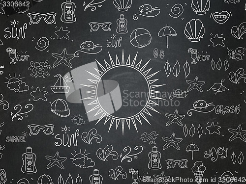 Image of Vacation concept: Sun on School Board background