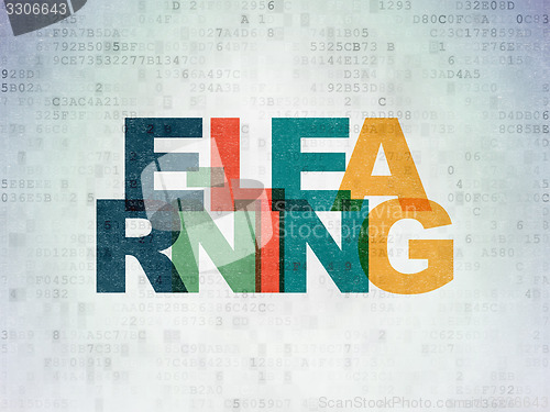 Image of Learning concept: E-learning on Digital Paper background