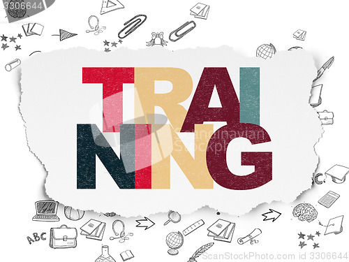 Image of Education concept: Training on Torn Paper background