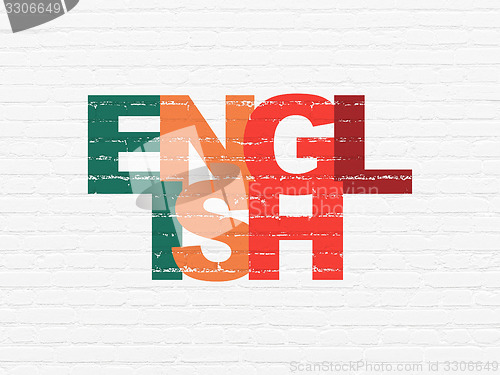 Image of Learning concept: English on wall background