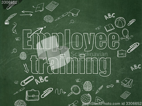 Image of Learning concept: Employee Training on School Board background