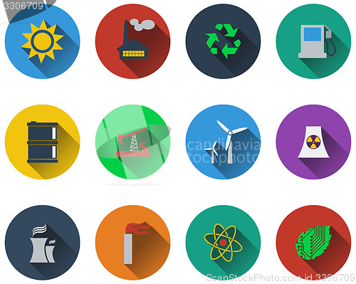 Image of Set of energy icons